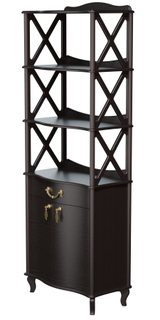 Этажерка-стеллаж Джульетта 3 уровня с распашными дверцами 75х41,5х207,3 см